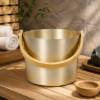 Picture of Sauna Aluminium Bucket 7L, Rust-Proof Coated, Heat Resistant, with Bamboo Long Handle Ladle