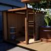 Picture of Customisable Outdoor Multifunctional Sauna Cabin with Changing Room and Ice Bath, Dry Sauna, Carbonised Spruce