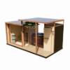 Picture of Customisable Outdoor Multifunctional Sauna Cabin with Changing Room and Ice Bath, Dry Sauna, Carbonised Spruce