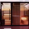Picture of Outdoor Panoramic Glass Sauna, Red Cedar or Hemlock Dry and Steam Room, Custom
