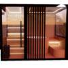 Picture of Outdoor Panoramic Glass Sauna, Red Cedar or Hemlock Dry and Steam Room, Custom