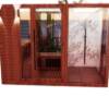 Picture of Luxury Outdoor Red Cedar Sauna with Dry and Steam Rooms and Shower Cubicle, Garden Spa