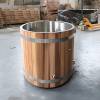 Picture of Customisable Oval 304/316 Stainless Steel Cold Plunge Tub with Red Cedar Skirt and Split Chiller Unit