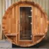 Picture of Customisable Outdoor Barrel Sauna, Red Cedar or Spruce, Electric or Wood-Fired Heater Option
