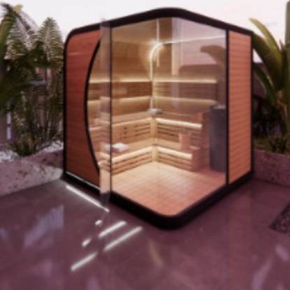Picture of Customisable Modular Movable Outdoor Sauna Cabin, Dry Steam Room with Sauna Heater