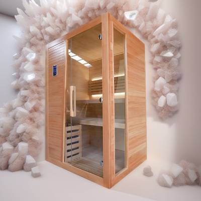 Customisable Hemlock Traditional Dry Sauna with WiFi Smart Control Panel and Sauna Heater