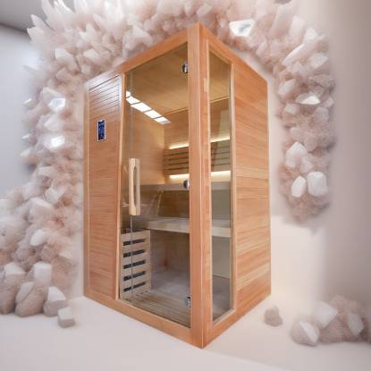 Picture of Customisable Hemlock Traditional Dry Sauna with WiFi Smart Control Panel and Sauna Heater