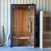 Picture of Indoor 2-Person Carbonised Spruce Traditional Sauna Room with 3kW Heater, for Beauty Salons