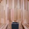 Picture of Caisheng Outdoor Red Cedar Round Barrel Sauna, Traditional Dry Steam Cabin