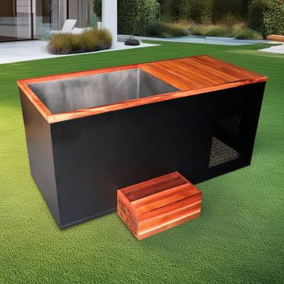 Single Person Small Ice Bath Tub, Custom 304 Stainless Steel Liner Cold Plunge