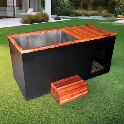 Picture of Single Person Small Ice Bath Tub, Custom 304 Stainless Steel Liner Cold Plunge