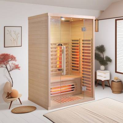 Customisable Modular Sauna Room with Smart Thermostat and Infrared Light Wave, for Hotels and Homes
