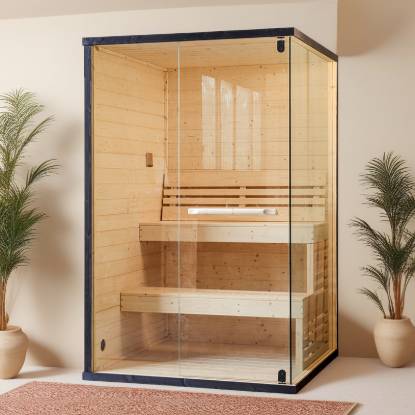 Picture of Custom 2-3 Person Indoor Traditional Dry Sauna Room, Luxury Home Sauna