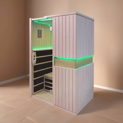 Premium Two-Person Prefabricated Hemlock Sauna Room, Demountable, for Home, Hotel and Club, Customisable