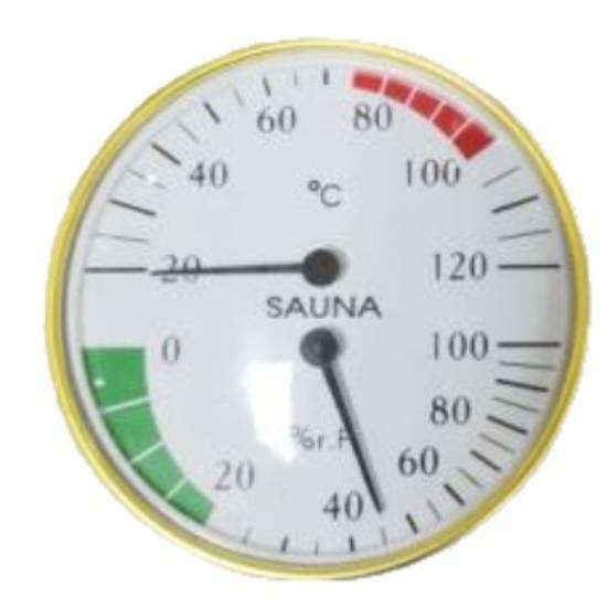 Picture of Sauna Aluminium and Timber Thermo-Hygrometer, Dual Use for Dry and Steam Rooms