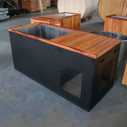 Picture of Single Person Small Ice Bath Tub, Custom 304 Stainless Steel Liner Cold Plunge, Minimalist