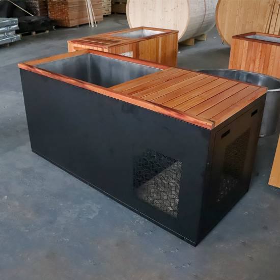 Picture of Single Person Small Ice Bath Tub, Custom 304 Stainless Steel Liner Cold Plunge, Minimalist