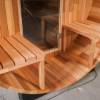 Picture of Caisheng Outdoor Red Cedar Round Barrel Dry Sauna, Traditional Wellness Cabin