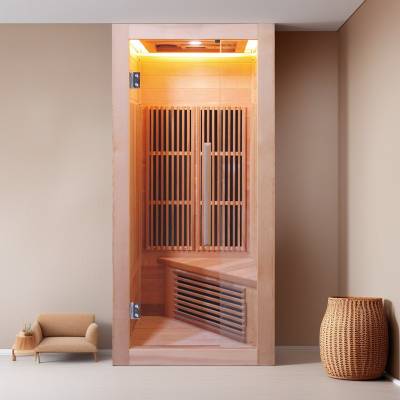 Single Person Hemlock Dry Sauna Room, Home Far Infrared Sauna, Prefabricated