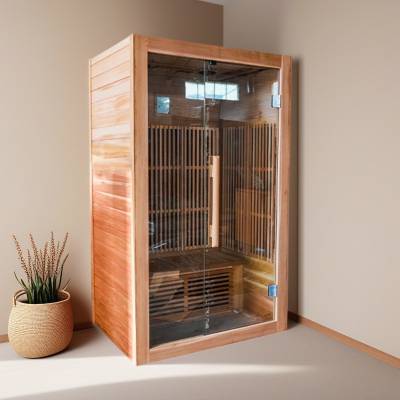 Single Person Canadian Hemlock Far Infrared Sauna, Commercial Heat Therapy Room for Hotels