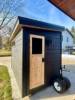 Picture of Mobile Outdoor Sauna in Contrast Colours, Black Natural Pine Portable Cabin with Heavy Duty Wheels