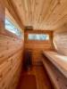 Picture of Mobile Outdoor Sauna in Contrast Colours, Black Natural Pine Portable Cabin with Heavy Duty Wheels