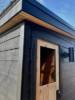 Picture of Mobile Outdoor Sauna in Contrast Colours, Black Natural Pine Portable Cabin with Heavy Duty Wheels