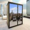 Picture of Outdoor Glass Cabin Sauna, Modern Frame Steam Room with Stove, 6 Person
