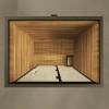 Picture of Outdoor Glass Cabin Sauna, Modern Frame Steam Room with Stove, 6 Person