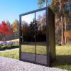 Picture of Outdoor Glass Cabin Sauna, Modern Frame Steam Room with Stove, 6 Person