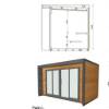 Picture of Modern Outdoor Sauna with Panoramic Glass Door and Timber Finish for Home Spa
