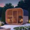 Picture of Solid Timber Small Outdoor Traditional Sauna Room for 2 People with Digital Control Panel