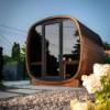 Picture of Solid Timber Small Outdoor Traditional Sauna Room for 2 People with Digital Control Panel