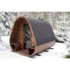 Picture of Outdoor Sculptural Wellness Rest Pod, Round Frame Design with Built-In Curved Bench, Compact