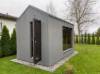 Picture of Suburban Backyard Outdoor Sauna Room with Large Mirror Glass Window, Weather Resistant
