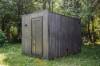 Picture of Square Outdoor Sauna Room, Charcoal Grey Weathered Timber Look, Glass Door and Windows
