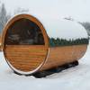 Picture of Outdoor 6-Person Traditional Barrel Sauna with Panoramic Window, Finnish Red Cedar