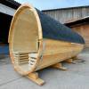 Picture of Outdoor 6-Person Traditional Barrel Sauna with Panoramic Window, Finnish Red Cedar
