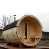 Picture of Outdoor 6-Person Traditional Barrel Sauna with Panoramic Window, Finnish Red Cedar
