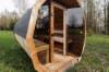 Picture of Rustic Forest Wellness Barrel, Octagonal Ends, Built-In Seating, for Backyard or Camp