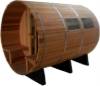 Picture of Spacious 2-4 Person Wooden Barrel Sauna with Freestanding Design and Large Viewing Window
