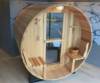 Picture of Spacious 2-4 Person Wooden Barrel Sauna with Freestanding Design and Large Viewing Window
