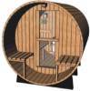 Picture of Spacious 2-4 Person Wooden Barrel Sauna with Freestanding Design and Large Viewing Window