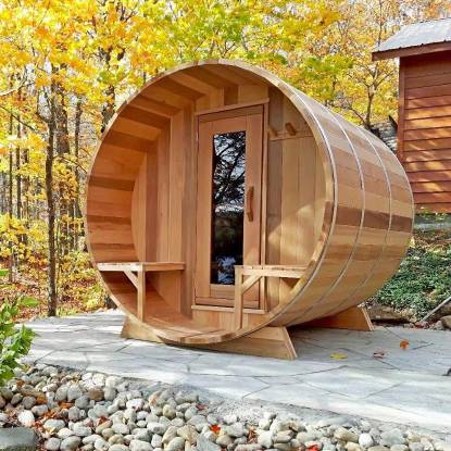Picture of Outdoor Sauna Room 4-10 People Wood Stove Electric Stove Far