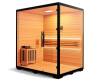 Picture of Spacious Family Sauna Room with Black Frame, Timber Interior and Low-EMF Heater