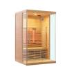 Picture of 2 Person Indoor Wooden Infrared Sauna Room with Red Light Therapy