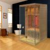 Picture of 2 Person Indoor Wooden Infrared Sauna Room with Red Light Therapy