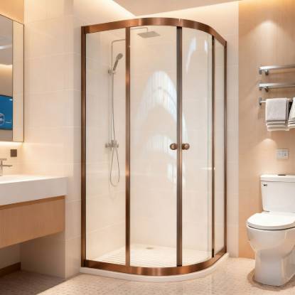 Picture of Snap-In Toughened Glass Quadrant Shower Enclosure, Sealed Double Roller, Ultra Quiet