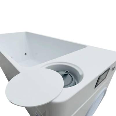 Hot and Cold Plunge Bathtub, Thermostatic Deep Soak Spa with Jets, One-Piece