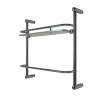 Picture of Shower Screen Glass Stainless Steel Dual Use Wall Shelf, No-Drill, Fits Back Panel Wall